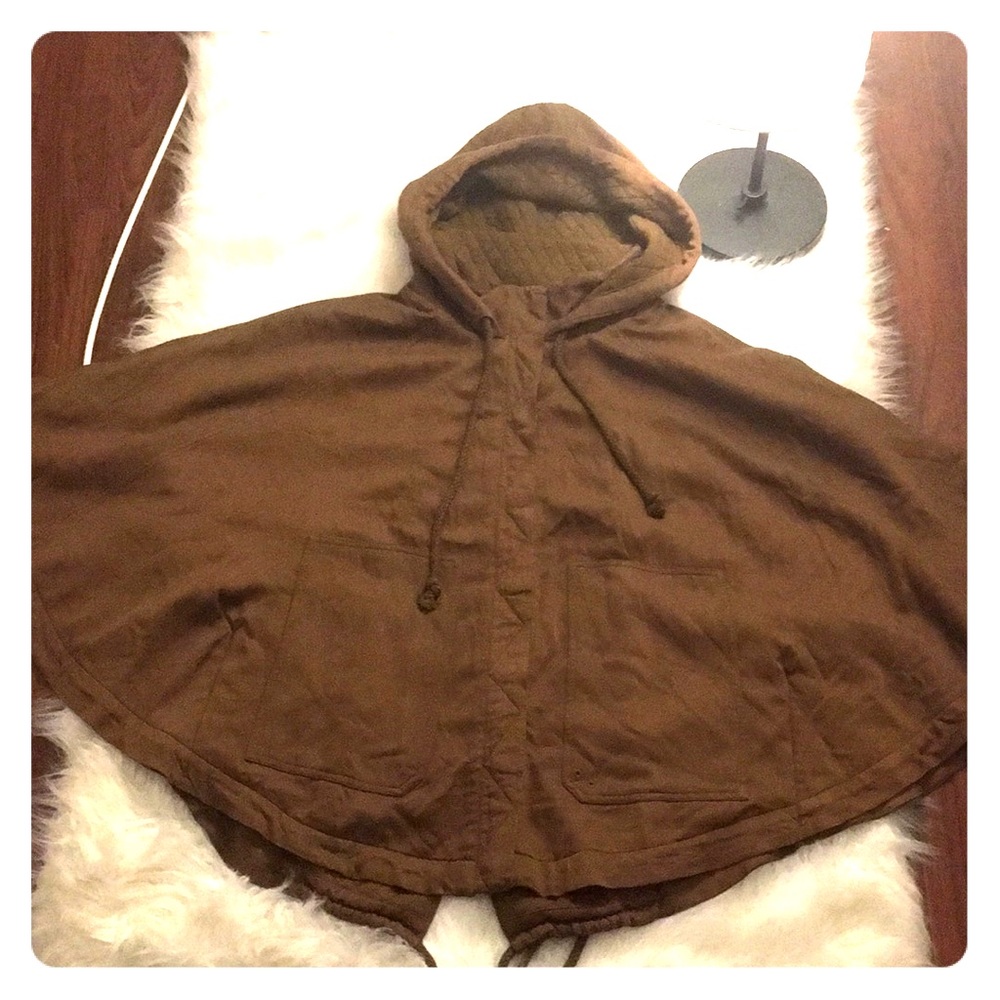 Hooded thick Cape Coat (rayon) and polyester